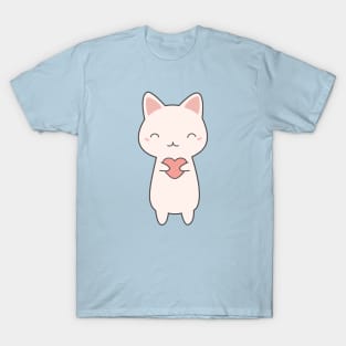 Cute Kawaii Cat With Hearts T-Shirt
